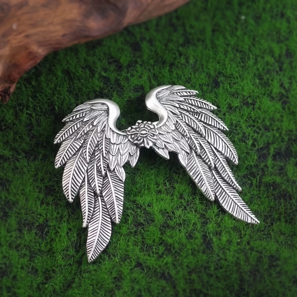 Viking Silver Angel Wing Hair Clip 🪽 - Picture 7 of 8